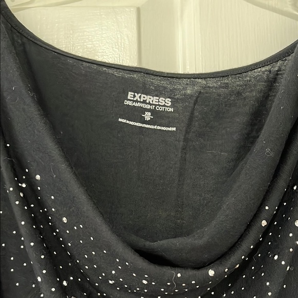 Express Black Embellished Flutter Sleeve Top - Picture 2 of 8